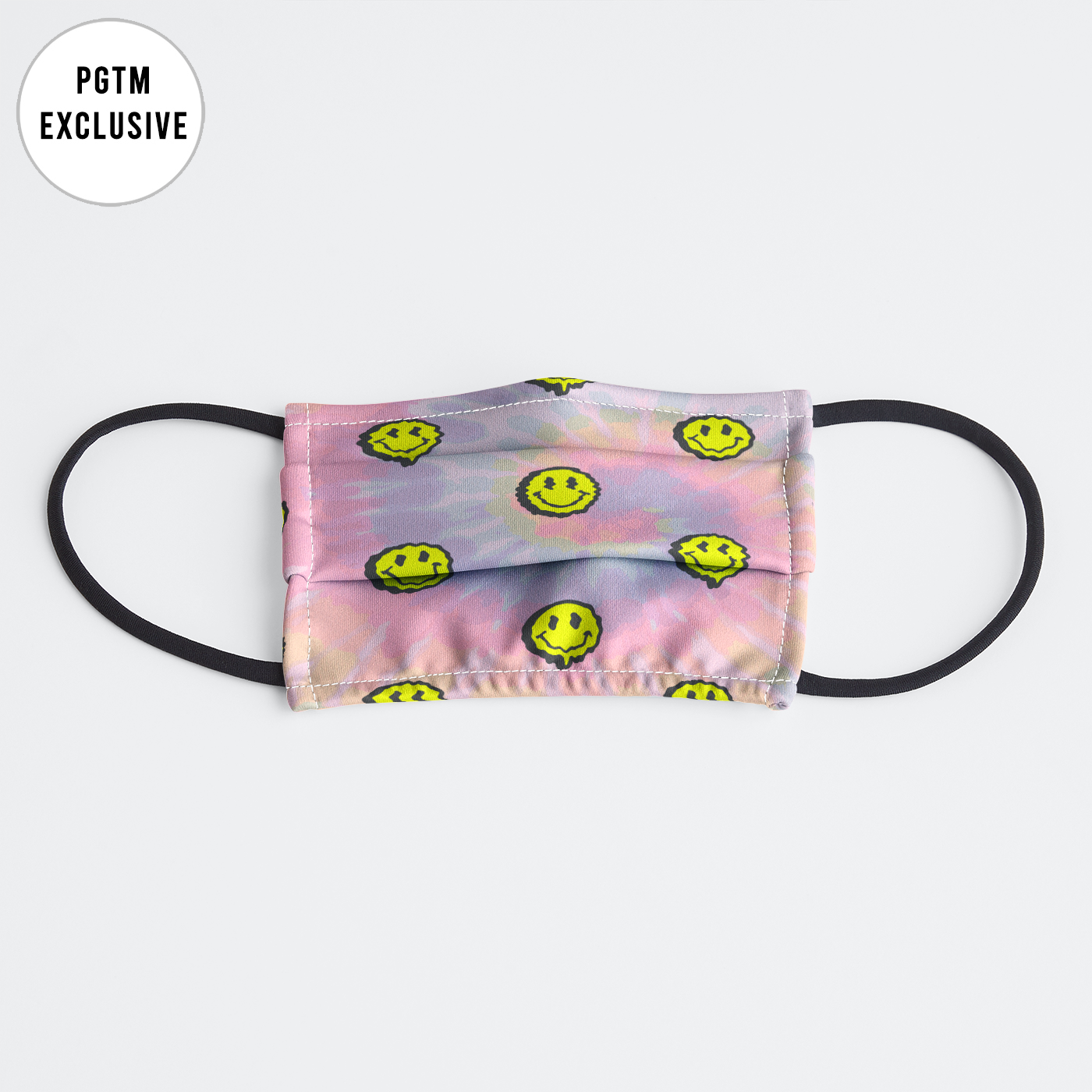 Tie Dye Smiley Face Mask