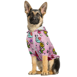 Pink Trippy Garden Dog Hoodie