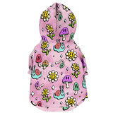 Pink Trippy Garden Dog Hoodie