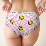 Checkered Smiley Womens Cheeky Briefs