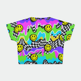 Psychedelic Smiley Crop Top