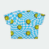 Checkered Smiley Crop Top