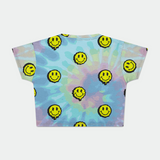 Tie Dye Smiley Crop Top