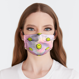 Tie Dye Smiley Face Mask