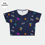 Space Cow Crop Top