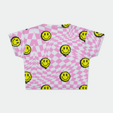 Checkered Smiley Crop Top