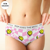 Checkered Smiley Womens Cheeky Briefs